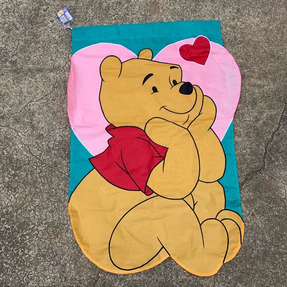 Vintage 1998 Pooh 100 Acre Collection Decorative Winnie the Pooh Flag - Picture 1 of 4
